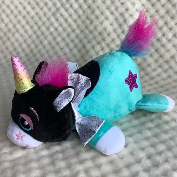 Basic Fun Cutetitos Unicornitos Plush Unicorn Teal Black Stuffed Animal No Wrap - Picture 2 of 11